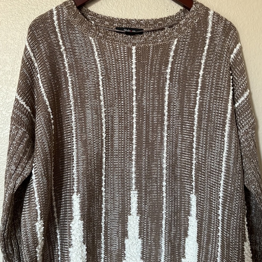 Style & Co Fringe Hem Sweater sz L - Picture 2 of 5